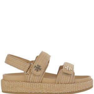 NWB Kiara Tory Burch Tan Raffia Platform Sandals